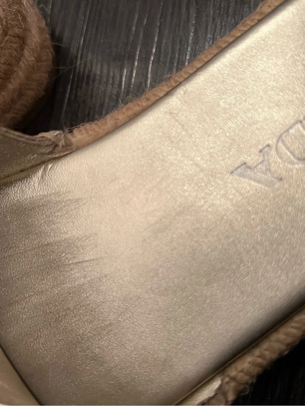 Prada Slide Espadrille Platform Sandals in Metallic Gold size 7.5 - Picture 9 of 10
